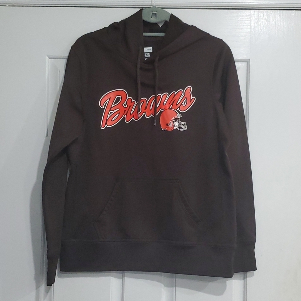 NFL BROWNS HOODED SWEATSHIRT SIZE MEDIUM